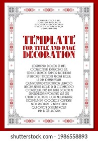 Plantilla para el diseño de diplomas, certificados, anuncios, invitaciones o tarjetas de felicitación.