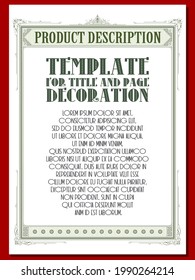 Plantilla para el diseño de diplomas, certificados, anuncios, invitaciones o tarjetas de felicitación.