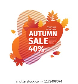 Template design discount banner for autumn season  Poster special fall sale and orange flower  leaf decoration  Trandy Layout badge for autumnal offer natural  floral gradient background  Vector