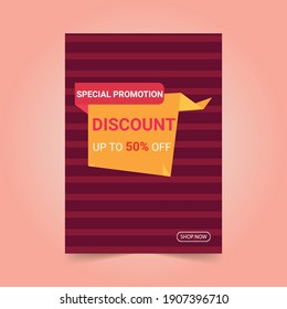 Template design discount banner for happy Women's day. International Happy Women's Day. Flyer, brochures, postcards, banners, advertisements.
