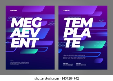 Template design with dynamic lines for event, invitation or championship. Sport background.