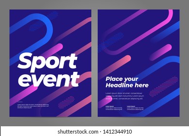 Template Design With Dynamic Lines For Sport Event, Tournament Or Championship. Sport Background.