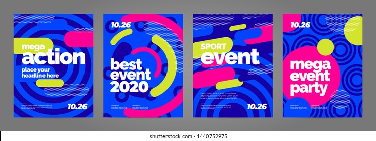 Template design with dynamic shapes for event, invitation or championship. Sport background.