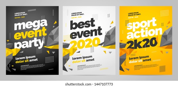 Template design with dynamic shapes for event, invitation or championship. Sport background.