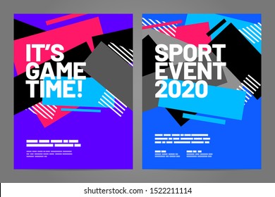 Template design with dynamic shapes for sport event, invitation, awards or championship. Sport background.