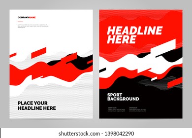 Template design with dynamic waves and lines for sport event, tournament or championship. Sport background.