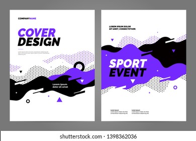 Template Design With Dynamic Waves And Lines For Sport Event, Tournament Or Championship. Sport Background.