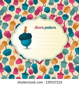 Template for design ecology fabric, covers, backgrounds, package. acorn nut pattern.