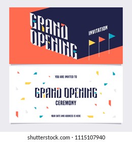 Template design element for invitation card to grand opening ceremony. Store opening soon invite 