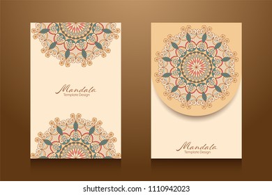 Template design elements Mandala art abstract for packaging, card or publication. Vector