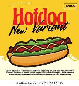 template design of Fast food menu with burger and hotdog vector