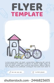 Template design for flyer, advertisement, announcement, banner. Vector editable layout related to children and parents