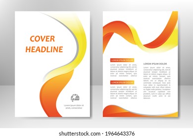 Template design, flyer, brochure, poster, booklet, presentation, annual report, magazine cover. A4 orange vector