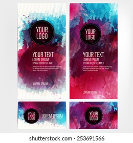 Template design for flyer, card, poster or banner. From artistic background with colored spots. vector