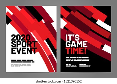 Template design with flying shapes for sport event, invitation, awards or championship. Sport background.