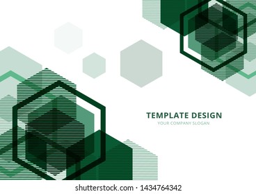 Template Design , Geometric abstract  background  , Vector and illustration, Green Tone