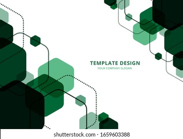 Template Design , Geometric abstract  background  , Vector and illustration