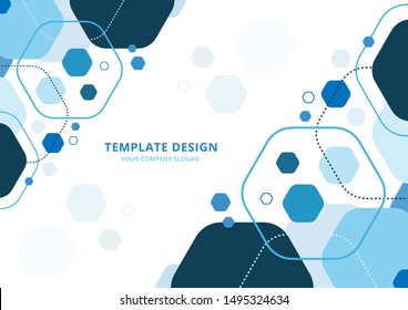 Template Design , Geometric Hexagon abstract  background  , Vector and illustration
