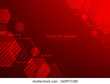 Template Design , Geometric Hexagon abstract  background  , Vector and illustration