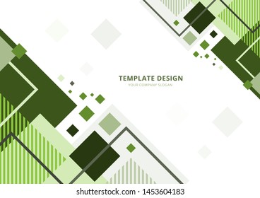 Template Design , Geometric Square abstract  background  , Vector and illustration