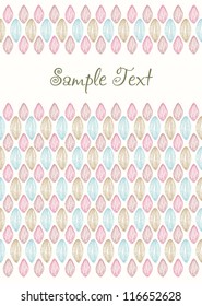 Template for design greeting card, invitation, flayer, leaflet. Light neutral text background with decorative tender pattern