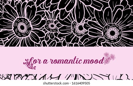 Template design for greeting card. A romantic card for memory.