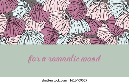Template design for greeting card. A romantic card for memory.