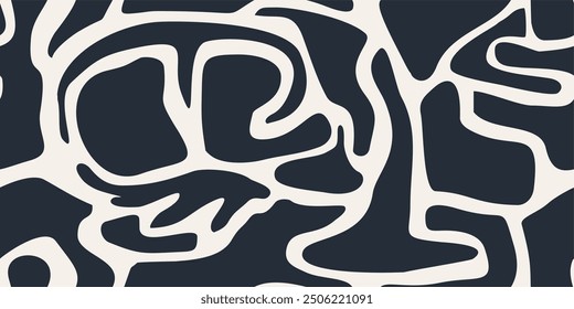 Plantilla para el diseño. Dibujado a mano patrón de Formas orgánicas abstractas. Collage impresión contemporánea