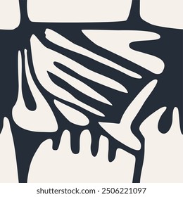 Template for design. Hand drawn abstract organic shapes pattern. Collage contemporary print
