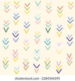 Template design.  hand drawn arrow shapes and doodle objects. colorful abstract.
