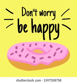 Template for design with hand drawn illustration of donut and place for your text. Vector