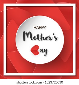 Template design for happy mother's day. Vector illustration in paper cut and craft style. Decoration background with flowers for invitation, cover, banner, advertisement.