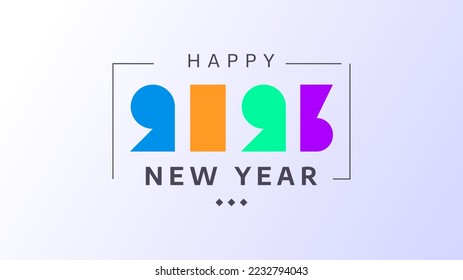 template design. happy new year 2023 celebration with cheerful colors, early january. welcome new year 2023