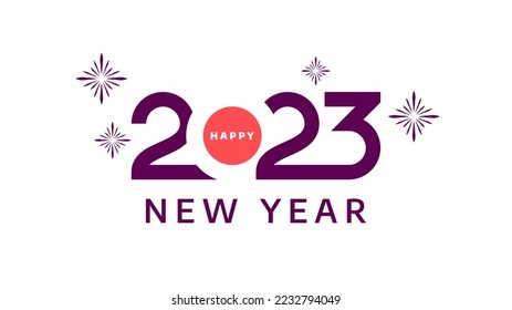 template design. happy new year 2023 celebration with cheerful colors, early january. welcome new year 2023