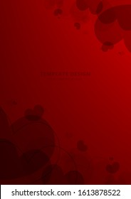 Template Design , Heart Red Tone abstract  background  , Vector and illustration
