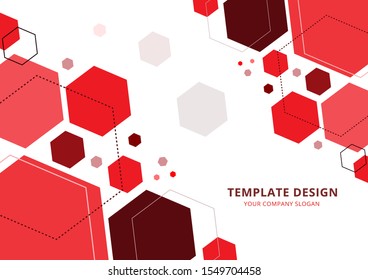 Template Design. Hexagon Geometric abstract background. Vector and illustration.