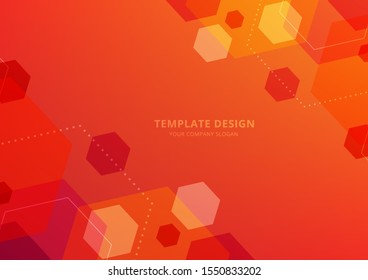 Template Design , Hexagon Geometric abstract  background  , Vector and illustration