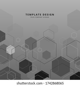 Diseño de plantilla Hexagon Fondo abstracto geométrico , Vector e ilustración
