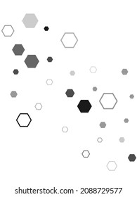 Template Design. Hexagon, hexagonal raster, mosaic cell sign or icon. Gradation. Abstract white vector wallpaper with hexagon grid.