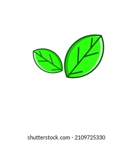 Template design icon two leafs