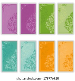 Template design for invitation with damask ornaments. Vector illustration in vintage style.