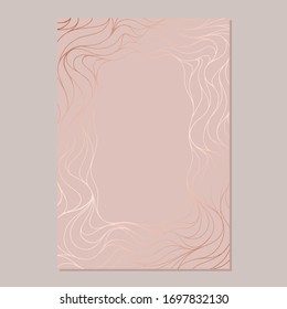 Plantilla para invitaciones de diseño. Oro rosa. Ilustración del vector