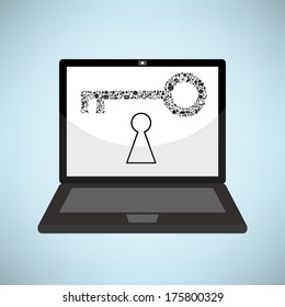 Template design keys idea with social network icons background