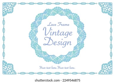 Template design with lace frames. Vector illustration.