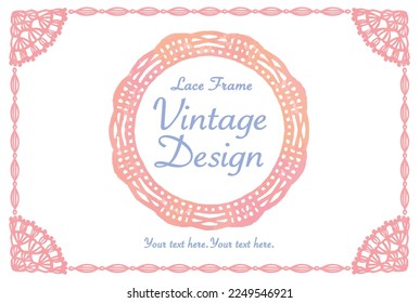 Template design with lace frames. Vector illustration.