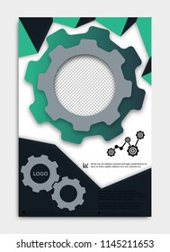 Template design, Layout, Brochure , Geometric Abstract Modern Backgrounds with gears