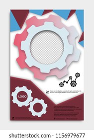 Template design, Layout, Brochure , Geometric Abstract Modern Backgrounds with gears