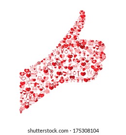Template design Like symbol icon Valentine's day idea illustration