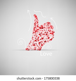 Template design Like symbol icon Valentine's day idea illustration