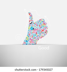 Template design Like symbol and social network